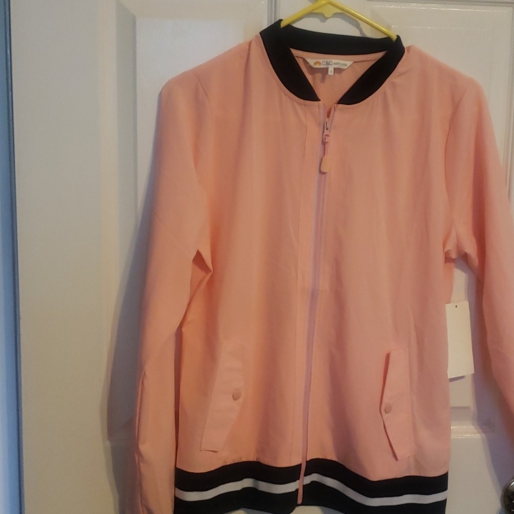 C&C california pink and black lightweight jacket